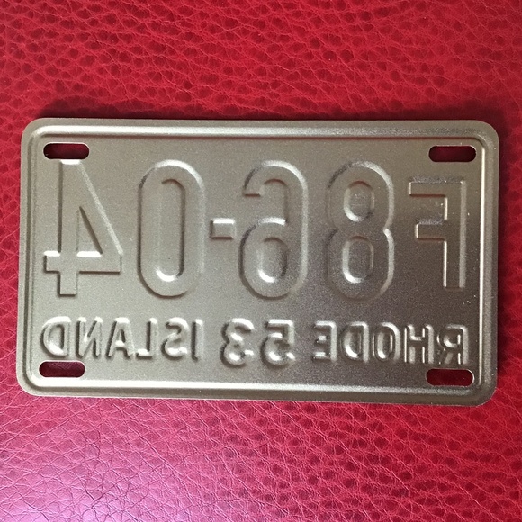 Vintage 1953 License Plate Rhode Island State Bicycle Mini Metal - Picture 2 of 8